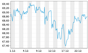 Chart SPDR Portfolio S&P 500 ETF - 1 Monat