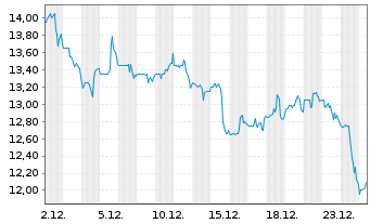 Chart Sally Beauty Holdings Inc. - 1 Monat