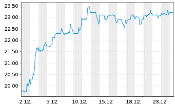 Chart Schneider National Inc. - 1 Month