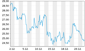 Chart SolarEdge Technologies Inc. - 1 Monat