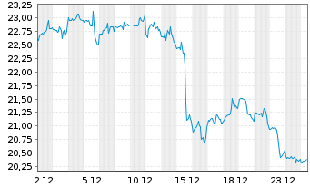 Chart Tenable Holdings Inc. - 1 Monat