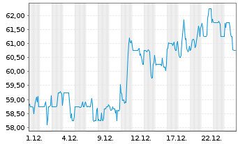 Chart Travel + Leisure Co. - 1 Monat