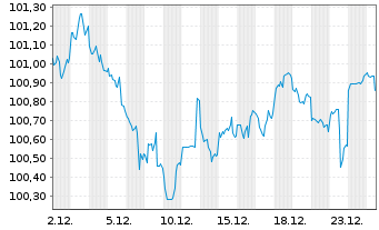 Chart United States of America DL-Notes 2025(32) - 1 Month