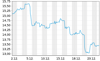 Chart VanEck Vect.ETF-Brazil Sm. Cap - 1 Monat