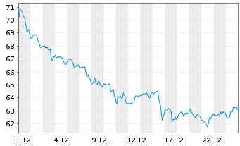 Chart Xcel Energy Inc. - 1 Monat