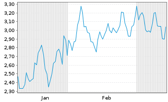 Chart Mini Future Short Tesla - 6 Monate
