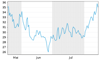 Chart Pershing Square Inc. - 6 Monate