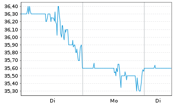 Chart CADRE HOLDINGS INC. Registered Shares DL -,0001 - 1 Woche